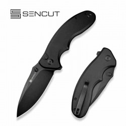 Couteau Sencut Cybrix Black Manche Aluminium 9Cr18MoV Black IKBS Button Lock Clip S23098A1 - Livraison Gratuite