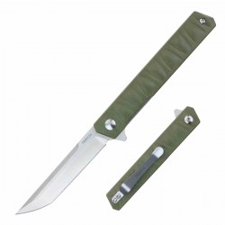 Couteau S-Tec PROELIA OD Green Manche G10 Lame Tanto Acier 7CR17MOV Linerlock Clip IKBS STT302GN - Livraison Gratuite