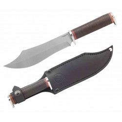 Couteau Condor Pioneer Bowie Lame Acier Carbone 1075 Manche Cuir Etui Cuir Made Salvador CTK397570HC - Livraison Gratuite