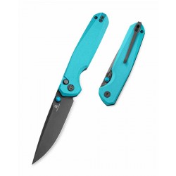 Couteau Bestechman Velix Tiffany Blue Manche G10 Lame Acier 14C28N Buttonlock Clip BTKMK07D - Livraison Gratuite