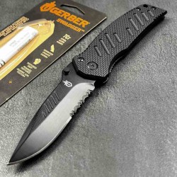 Couteau Tactical Gerber Swagger Lame Acier 7Cr17MoV Serrat Manche G-10 Framelock Clip G4099 - Livraison Gratuite