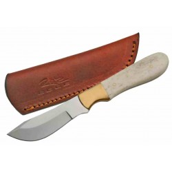 PA8014 Couteau Rite Edge Skinner Manche OS Lame Acier Inox Etui Cuir - Livraison Gratuite