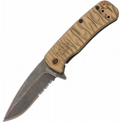 Couteau Browning Riverstone Sage A/O Lame Acier D2 Manche Aluminum Framelock Clip BR0515 - Livraison Gratuite