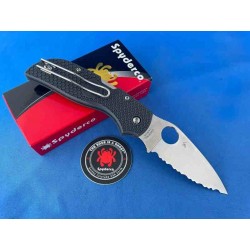 Couteau Spyderco Chaparral Lightweight Lame Acier CTS-XHP Serr Manche Gray FRN Lockback Clip SC152SGY - Livraison Gratuite 