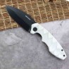 Couteau Defcon Jade Manche G10 Lame Acier 14C28N Blk Linerlock Clip TD004F4 - Livraison Gratuite