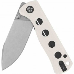 Couteau QSP Canary White Folder Lame Acier 14C28N Blackwash Manche G10 IKBS Linerlock Clip QS150G1 - Livraison Gratuite