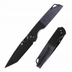 Couteau Kansept Warrior Blk/Blue Manche G10 Lame Tanto Acier D2 IKBS Linerlock Clip KT1005T1 - Livraison Gratuite