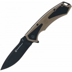 Couteau Smith&Wesson Extreme Ops A/O Lame Acier 7Cr13MoV Manche Tan/Black Linerlock Clip SW1205911 - Livraison Gratuite