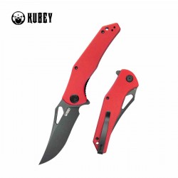 Couteau Kubey Phemius Red Manche G10 Lame Acier 14C28N Blk IKBS Linerlock Clip KUB149F - Livraison Gratuite