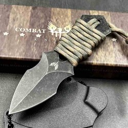 Lot de 3 Couteaux de Cou Combat Ready Neck Lame Acier Inox Manche Camo Etui Kydex CBR346 - Livraison Gratuite