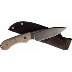 Couteau Bradford Knives Guardian 4 3D Natural Manche Micarta Lame Acier N690 Etui Cuir USA BRAD4FE104N - Livraison Gratuite