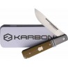 Couteau Karbon Flatline Tan Manche G10/Titane Lame Acier 154CM Satin IKBS Framelock Clip KARB113 - Livraison Gratuite