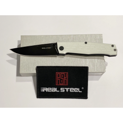 Couteau Real Steel Rokot Imperial White Lame Acier N690 Manche G10 Linerlock Clip RS7641M - Livraison Gratuite