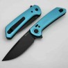 Couteau Reate Knives PL-XF Blue Manche Alu Lame Nitro-V Black Pivot Lock Clip REAPLXFA9 - Livraison Gratuite