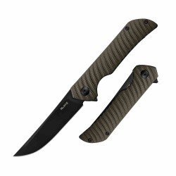 Couteau RUIKE P122-MB Black Manche Micarta Lame Acier 14C28N Black Liner Lock Clip RKEP122MB - Livraison Gratuite