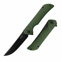 Couteau RUIKE P122-MG Green Manche Micarta Lame Acier 14C28N Black Liner Lock Clip RKEP122MG - Livraison Gratuite