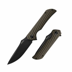 Couteau RUIKE P123-MB Black Manche Micarta Lame Drop Point Acier 14C28N Liner Lock Clip RKEP123MB - Livraison Gratuite