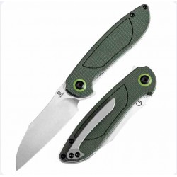 Couteau Tenable Prometheus Green Manche Micarta Lame Acier 14C28N SW Sheepsfoot IKBS Liner Lock T1040A2 - Livraison Gratuite