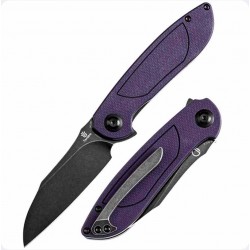 Couteau Tenable Prometheus Purple/Black Manche G10 Lame Acier 14C28N IKBS Liner Lock Clip T1040A4 - Livraison Gratuite