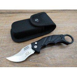 Couteau Karambit WithArmour Lynx Black Manche G10 Lame Acier 440C Button Lock Clip Etui Nylon WAR040BK - Livraison Gratuite