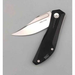 Couteau Real Steel Ventus Black Manche G10 Lame Acier D2 Satin Slip Joint Clip RS7051SB - Livraison Gratuite