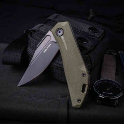 Couteau Real Steel Ventus Od Green Manche G10 Lame Acier D2 Black Slip Joint Clip RS7051BG - Livraison Gratuite