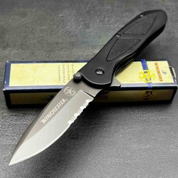 Couteau Winchester Tactical Border Guard Lame Acier 440 Serr Manche Alum Clip Linerlock WN1436 - Livraison Gratuite