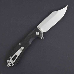 Couteau Daggerr Powie Black Lame Acier 8Cr14MoV Bowie Manche FRN Linerlock Clip DGRPWFBKSW - Livraison Gratuite