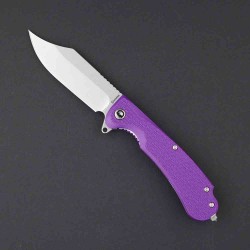 Couteau Daggerr Powie Purple Lame Acier 8Cr14MoV Bowie Manche FRN Linerlock Clip DGRPWFPRSW - Livraison Gratuite