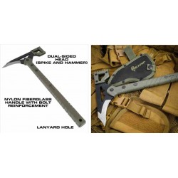 Hache Marteau Reapr Battle Hammer Lame Acier 420 Manche FRN OD Green Etui MOLLE SHF11050 - Livraison Gratuite