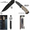 Couteau De Survie Reapr Brigade Lame Acier 420 Manche Black & Tan G10 Etui Nylon SHF11009 - Livraison Gratuite