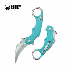 Couteau Kubey Rogue Pikal Karambit Blue Manche G10 Lame Acier 14C28N SW IKBS Linerlock Clip KUB298C - Livraison Gratuite