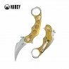 Couteau Kubey Rogue Pikal Karambit Ultem Lame Acier 14C28N IKBS Linerlock Clip KUB298G - Livraison Gratuite