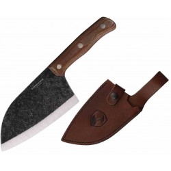 Couteau Condor Serbian Kuvar Cleaver Lame Acier Carbone 1075 Manche Micarta Etui Cuir Salvador CTK500962HC - Livraison Gratuite