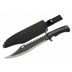 Couteau Rite Edge Raptor Hunter Lame Acier 3Cr13 Sawback Manche ABS Etui Nylon CN211633 - Livraison Gratuite