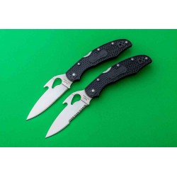 Couteau Spyderco Byrd Cara Cara 2 Emerson Lame Acier 8Cr13MoV Combo Manche FRN Lockback Clip BY03PSBK2W - Livraison Gratuite