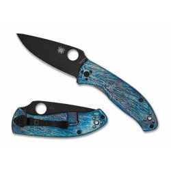 Couteau Spyderco Tenacious Blue Titanium Lame Acier D2 Black Framelock Clip SC122TIBLBKD2P - Livraison Gratuite