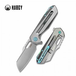 Couteau Kubey Atlas Titane Lame Acier S35VN Sheepsfoot IKBS Frame Lock Clip KUB290E - Livraison Gratuite