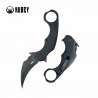 Couteau Kubey Rogue Pikal Karambit Black Manche G10 Lame Acier 14C28N Blk IKBS Linerlock Clip KUB298B - Livraison Gratuite