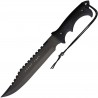 Couteau S-Tec Bowie Machette Lame Acier Inox Manche Caoutchouc Étui Nylon STT2241894 - Livraison Gratuite