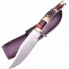 Couteau Frost Cutley Hunting Manche Bois de Cerf Lame Acier Inox Etui Cuir FTS169 - Livraison Gratuite