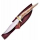 Couteau Frost Cutlery Skinner Manche Bois De Cerf Lame Acier Inox Etui Cuir FTS04DS - Livraison Gratuite