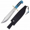 Couteau Bowie American Hunter Manche Turquoise & Bois Lame Acier Inox Etui Cuir AH030 - Livraison Gratuite