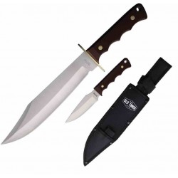 Couteau Schrade OT Bowie Combo 2 Couteaux de Chasse Lame Acier Inox Etui Nylon SCHP1207759 - Livraison Gratuite