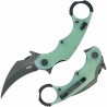 Couteau Kubey Rogue Recurve Karambit Jade Lame Acier 14C28N Manche G10 IKBS Clip KUB298E - Livraison Gratuite