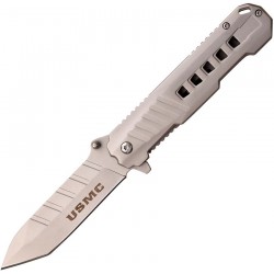 Couteau USMC A/O Lame Tanto Acier 3Cr13 Manche Acier Clip Linerlock USMA1061B - Livraison Gratuite