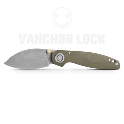 Couteau Vosteed Shilin Cutter Green Lame Acier 154CM Stonewash Manche G10 IKBS Vanchor Look Clip VOSA2804 - Livraison Gratuite