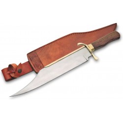 GROS Couteau BOWIE CONFEDERE REPLIQUE Lame Acier Carbone Manche Boix Etui CUir PA3259 - Livraison Gratuite