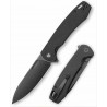 Couteau TRIVISA Columba Black Lame Acier 14C28N BLK Manche Micarta IKBS Liner Lock Clip TVYH01BM14 - Livraison Gratuite