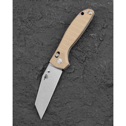 Couteau Bestech Liger Beige Lame Acier D2 Stonewash Manche G10 IKBS Crossbar Lock BTKG61C - Livraison Gratuite